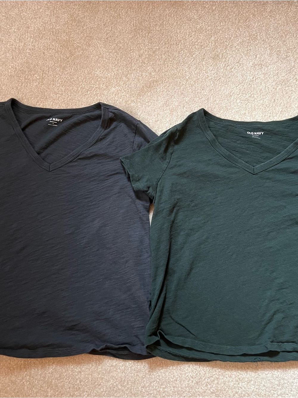 Old Navy Black and Dark Green Short-Sleeve V-Neck Tees - 2-Pack